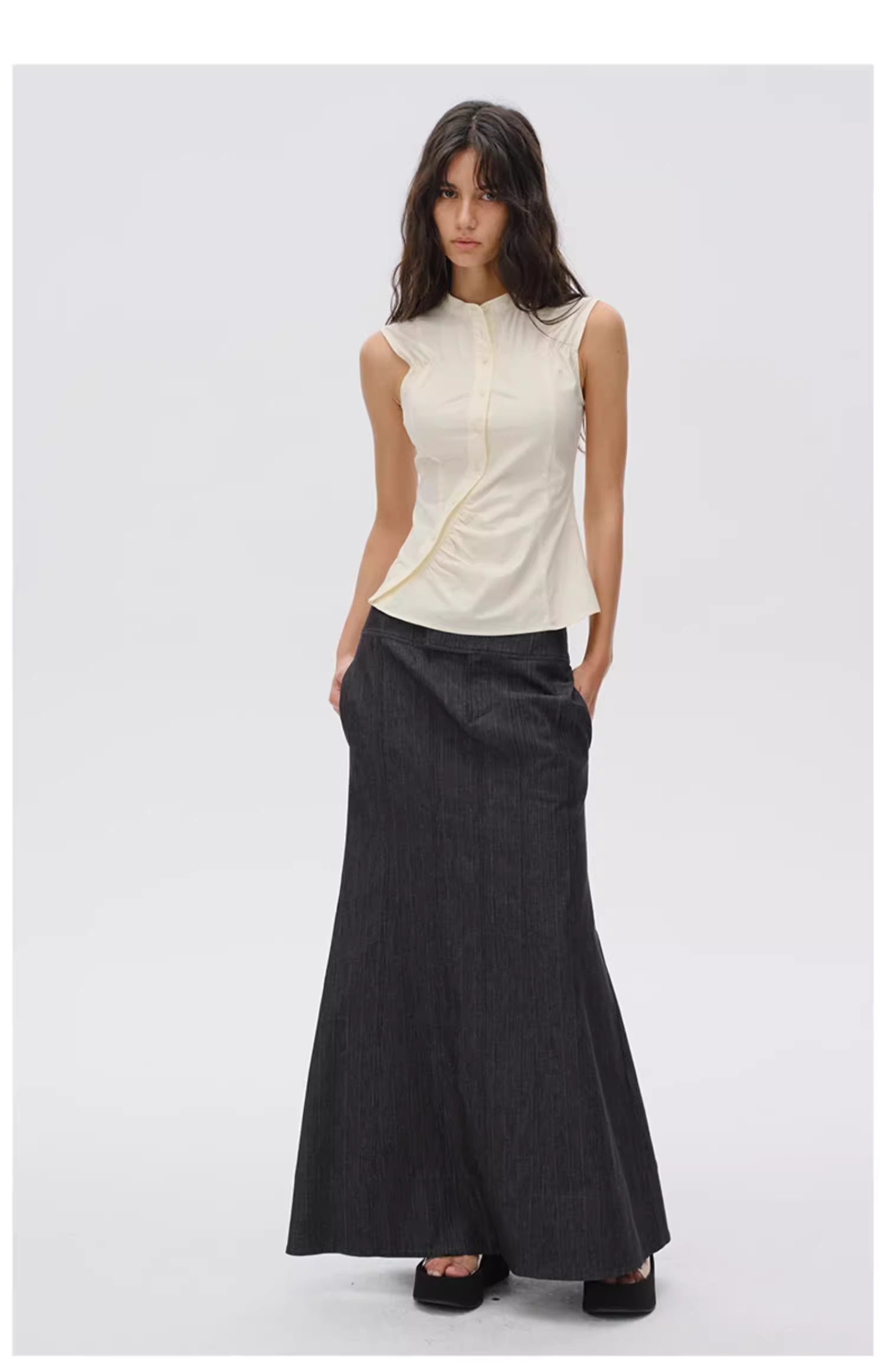 Asymmetric Button Blouse