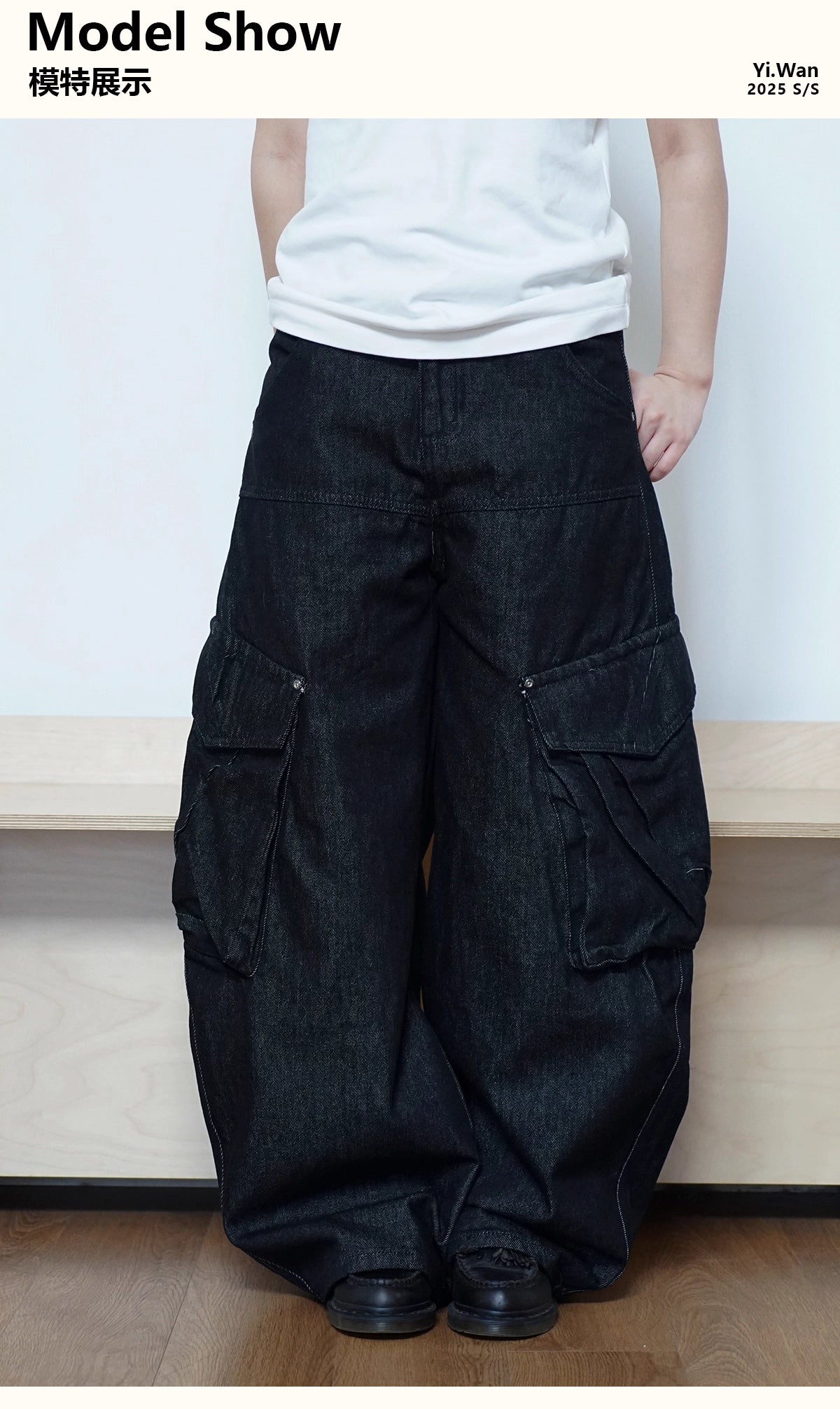 Architectural Barrel-Leg Cargo Denim