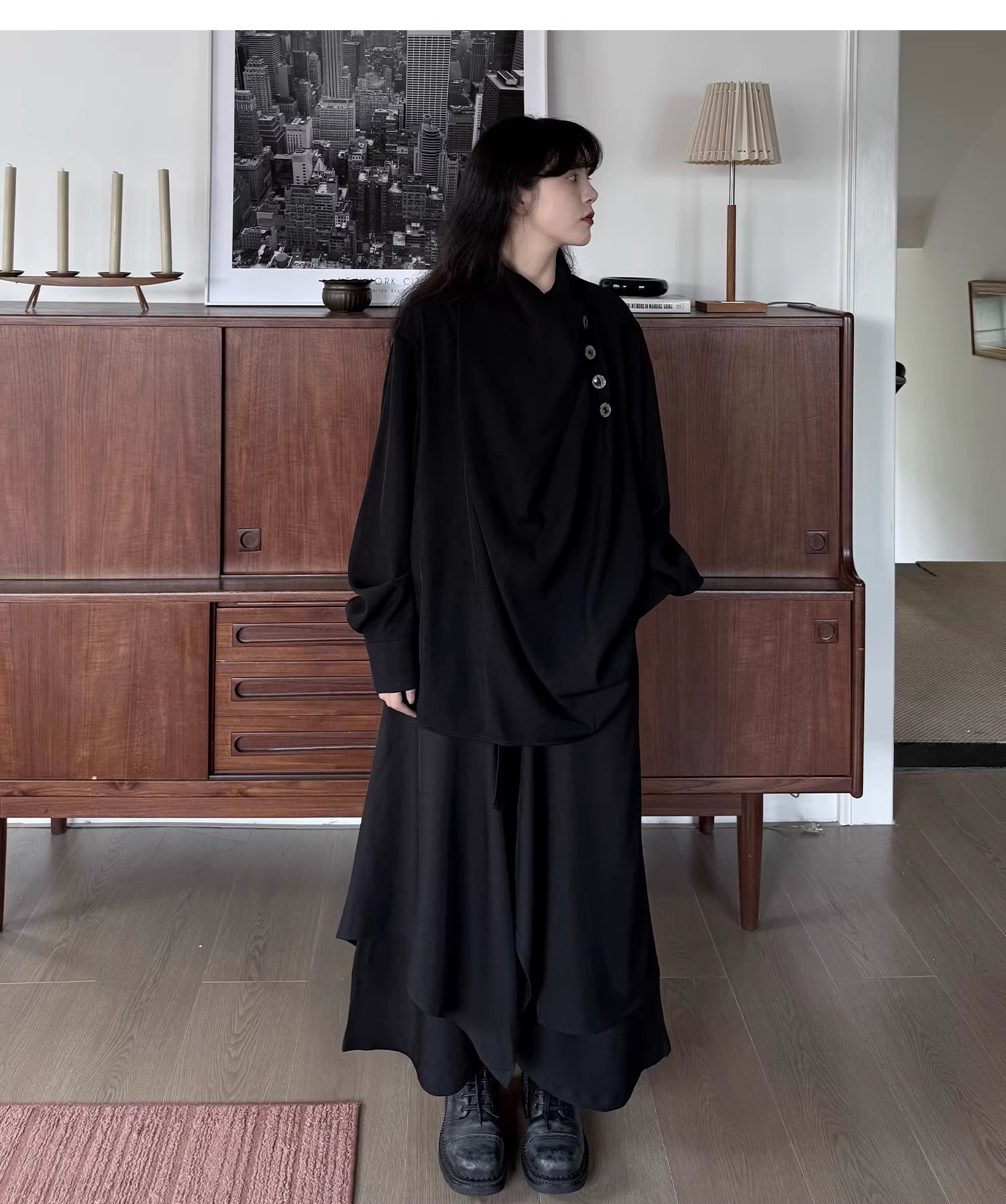 Sculptural Oversized Draped Tunic