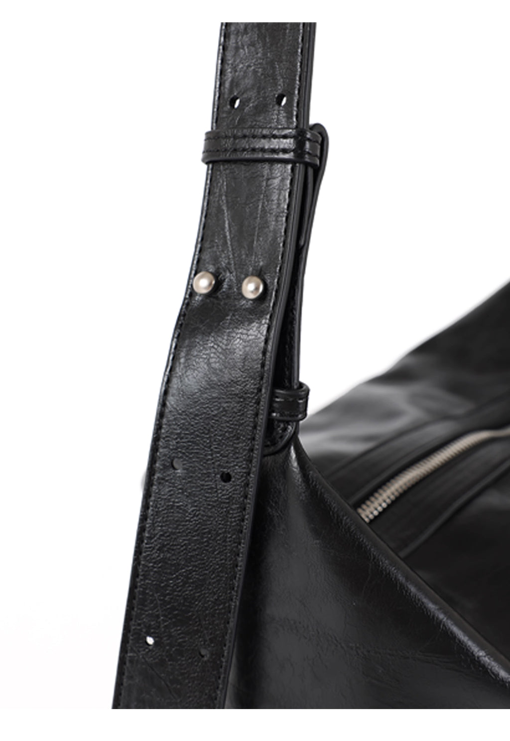 Black Leather Medium Crossbody Bag