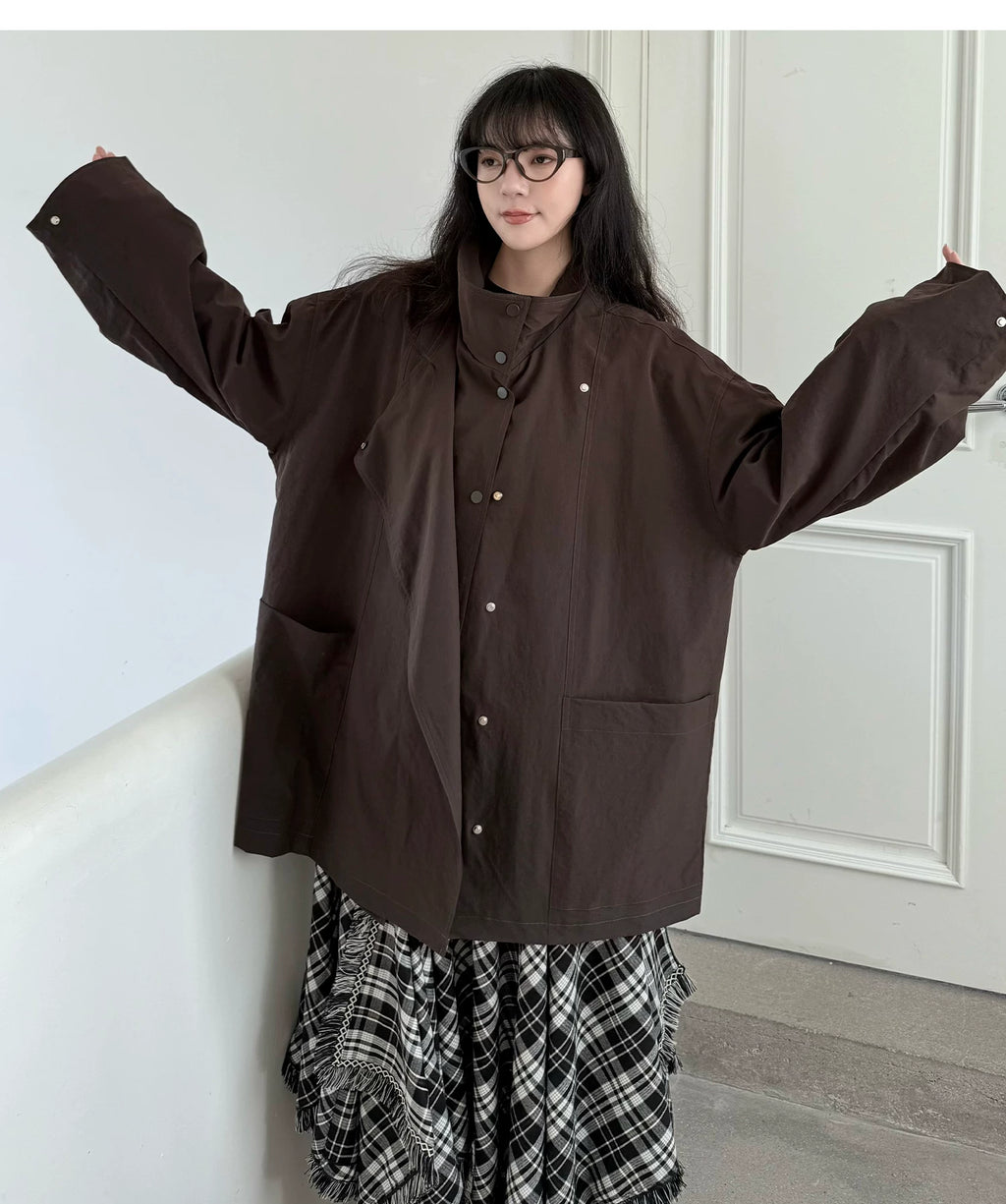 Asymmetric Snap Utility Jacket
