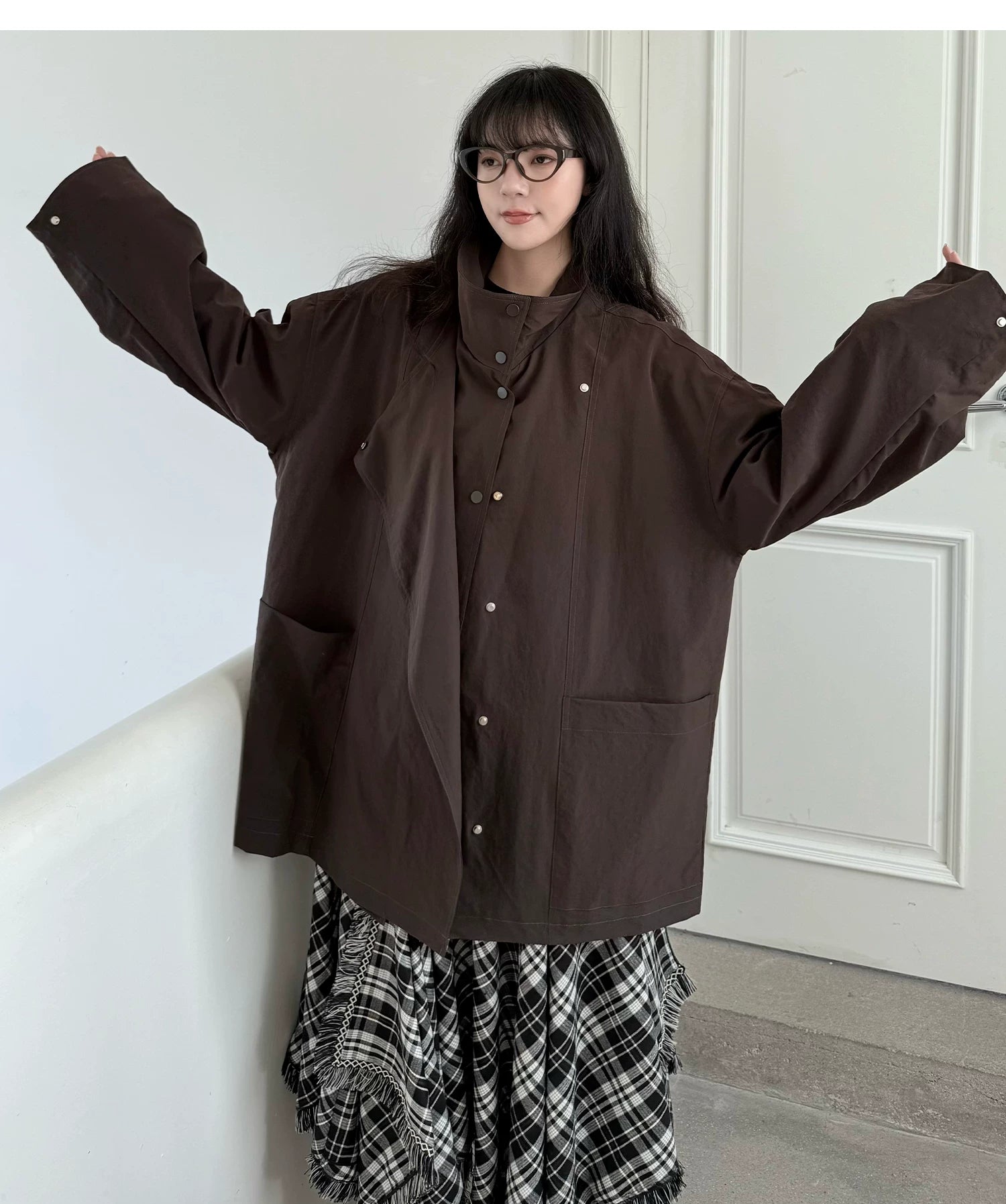 Asymmetric Snap Utility Jacket