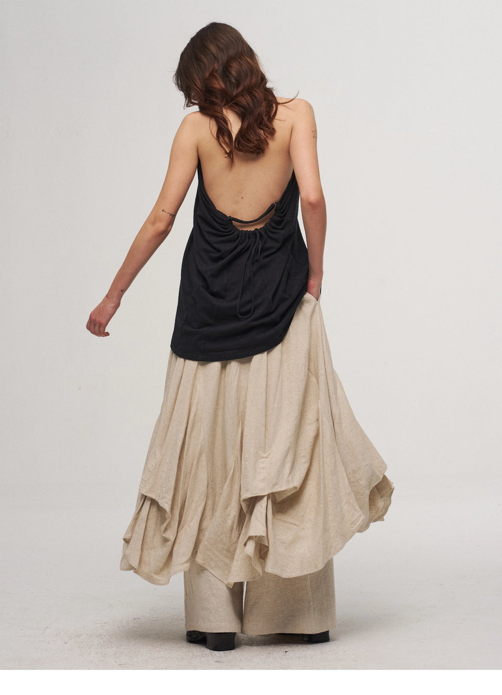Dune Cascade Linen Skirt