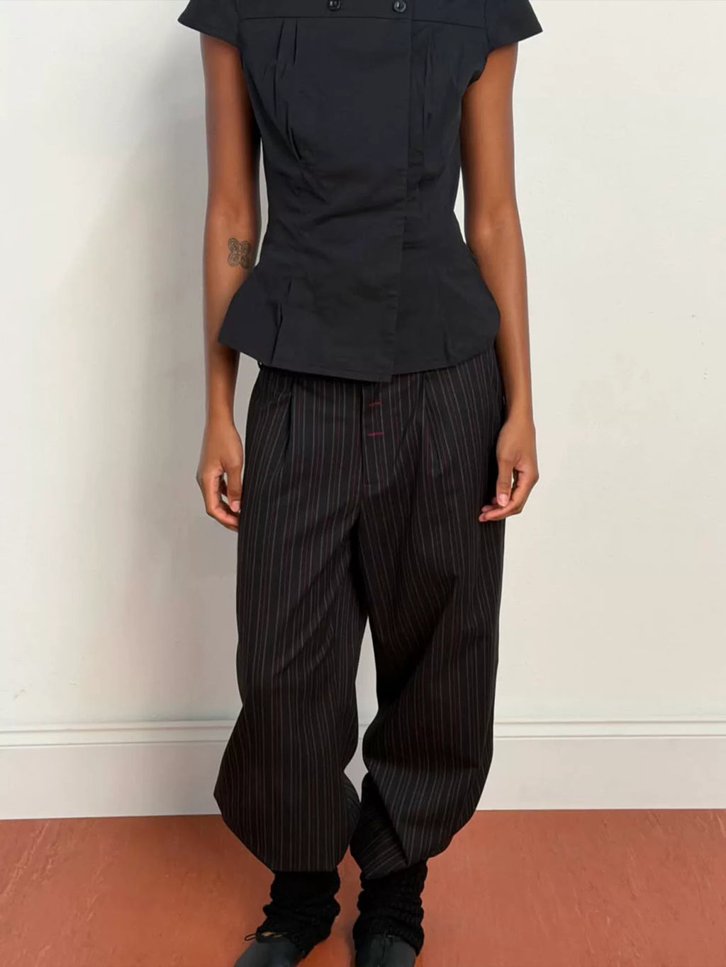 Missy Tailored Cap Sleeve Blouse