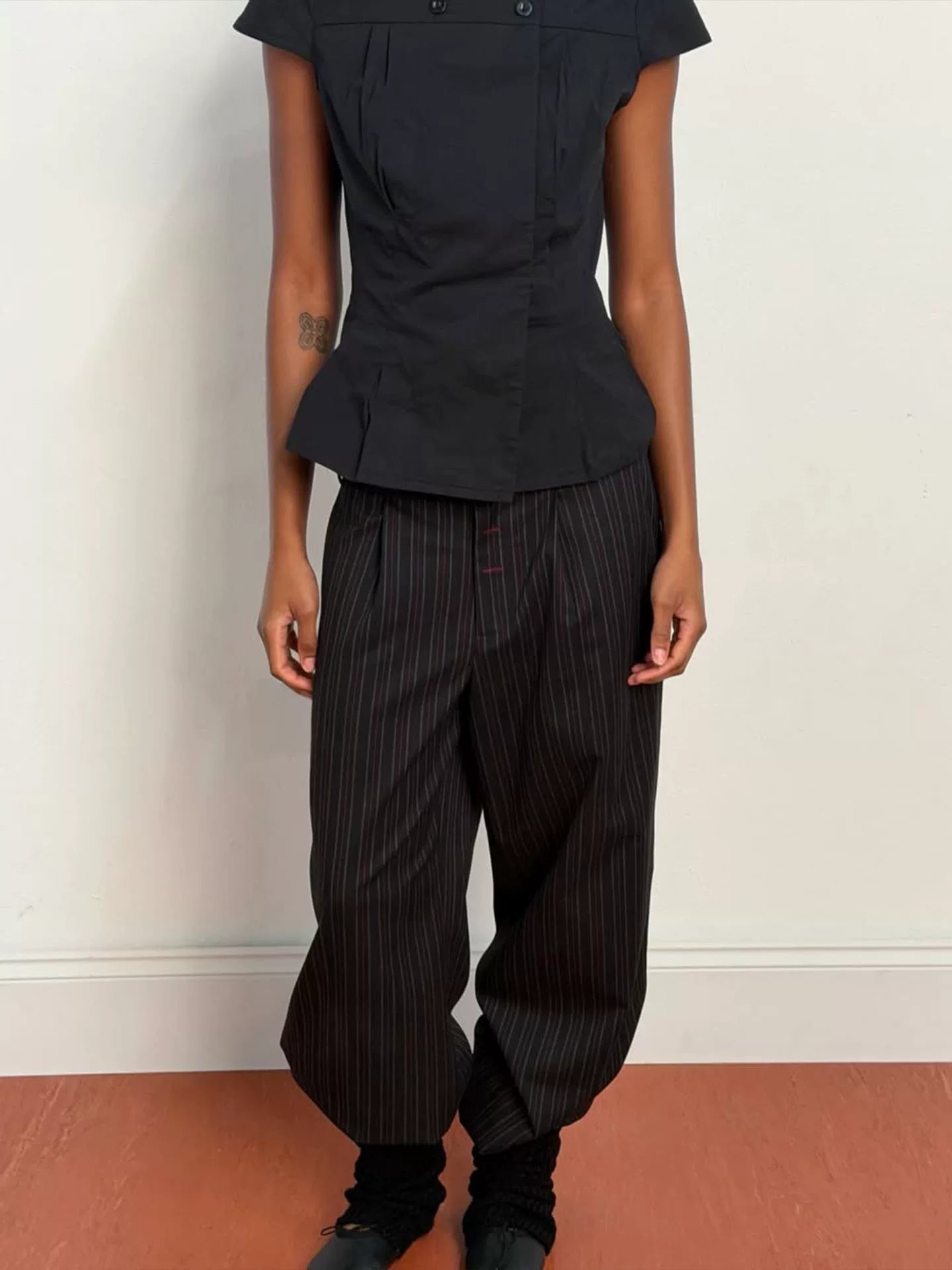 Missy Tailored Cap Sleeve Blouse