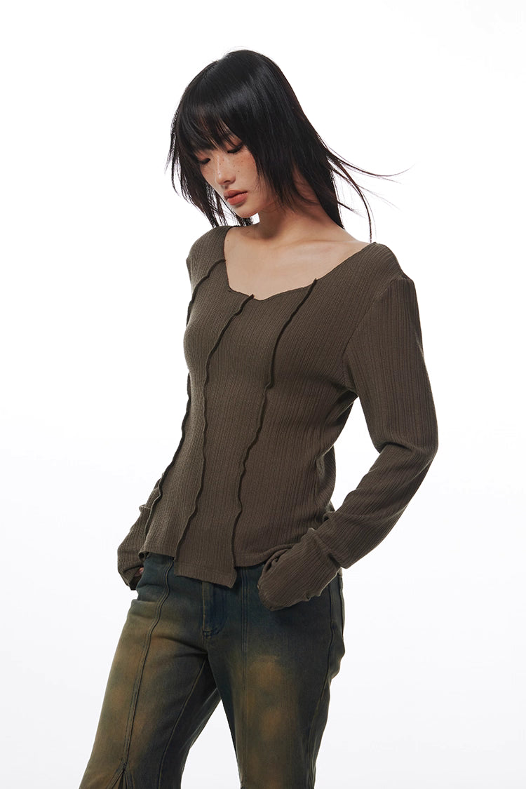 Ribbed Long Sleeve Top