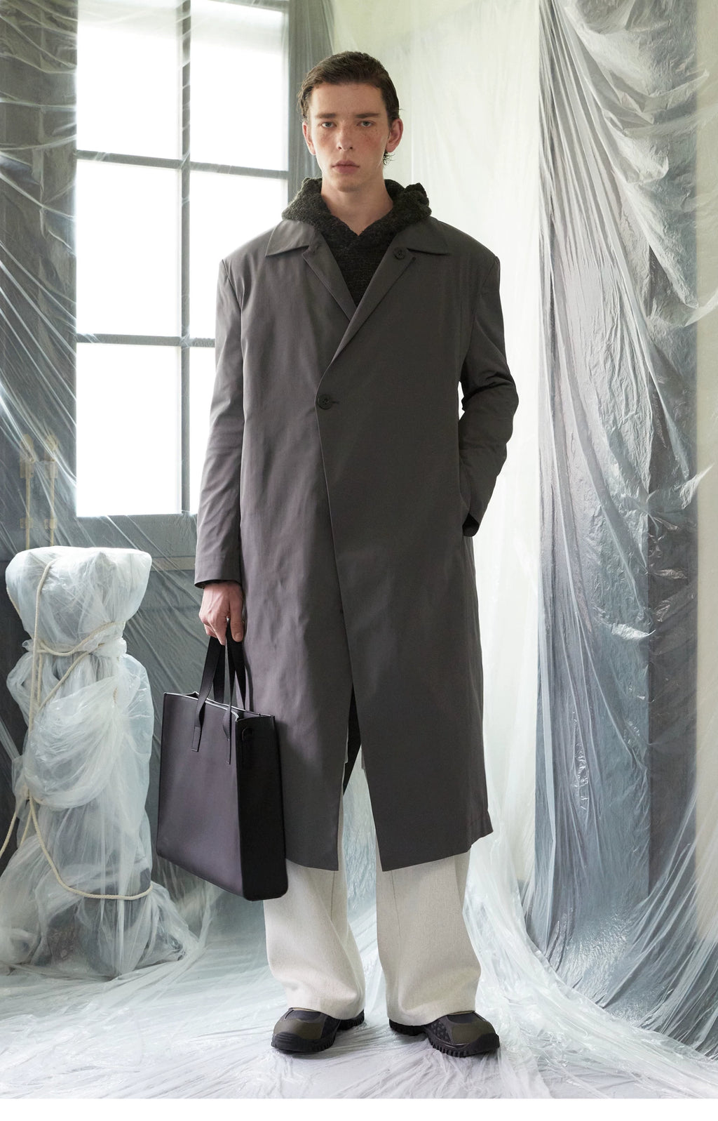 Single-Breasted Longline Mac Coat