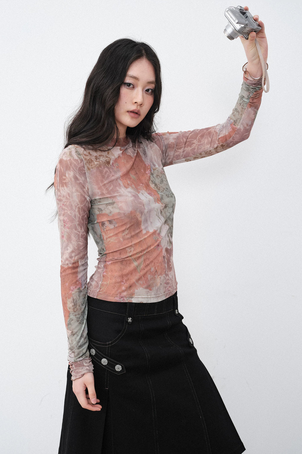 New Romantics Mesh Long Sleeve Top