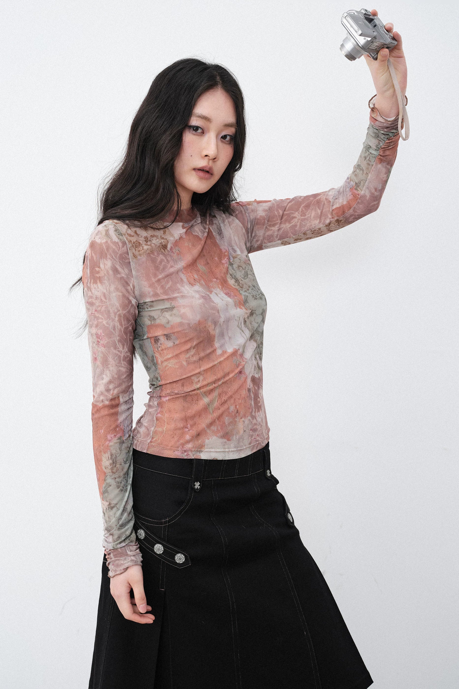 New Romantics Mesh Long Sleeve Top