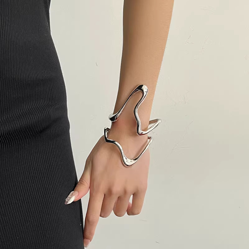 Mercury-Flow Sculptural Cuff