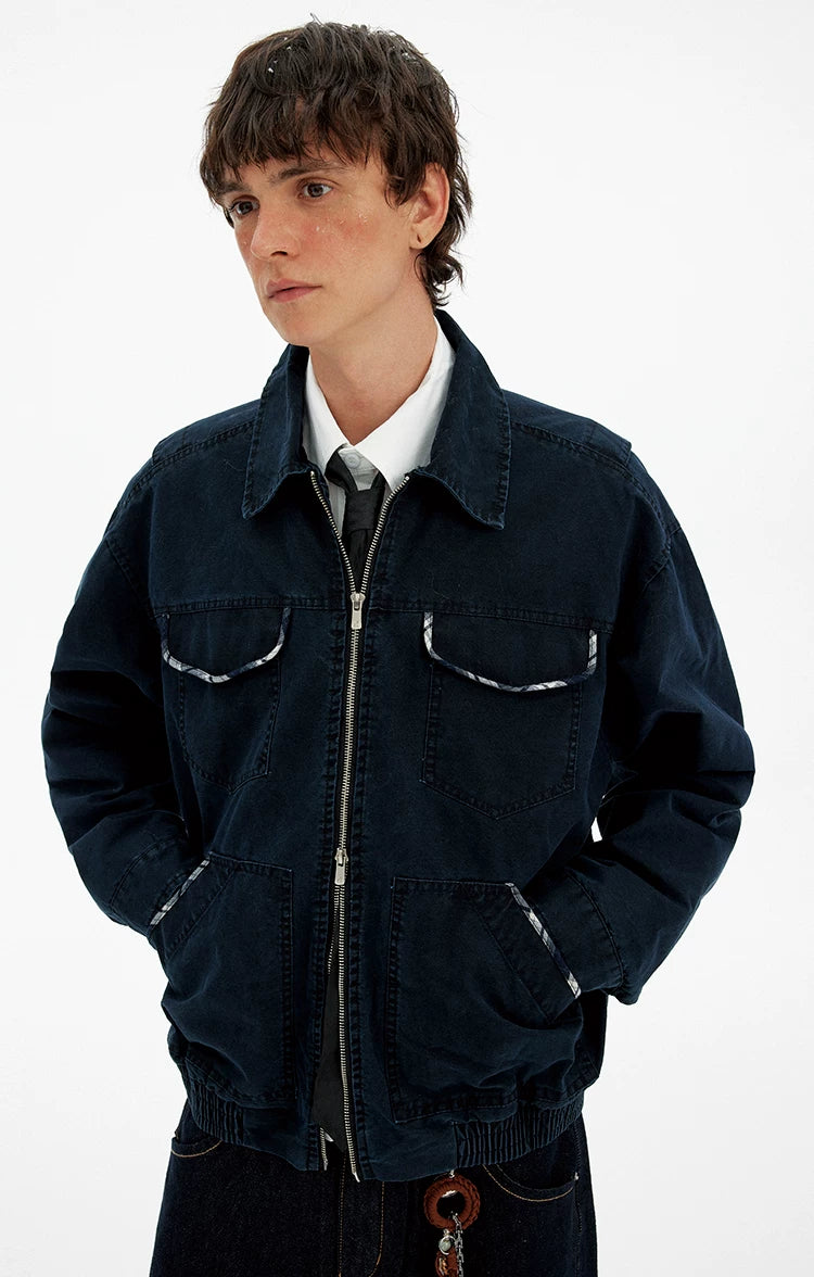Contrast Trim Workwear Blouson
