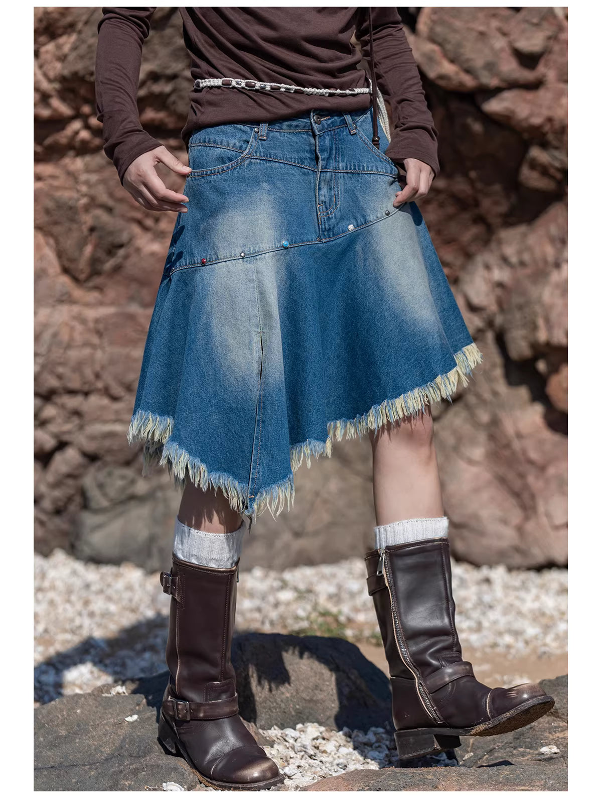 Obsidian Form Midi Skirt