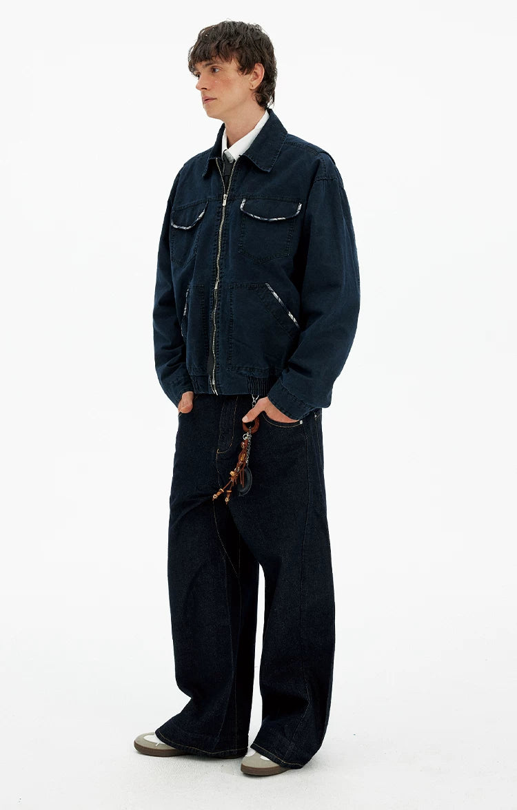 Contrast Trim Workwear Blouson