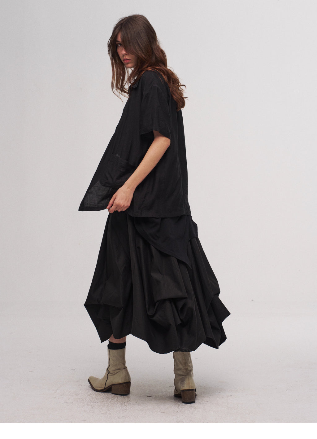 Tulip Skirt in Black Ink