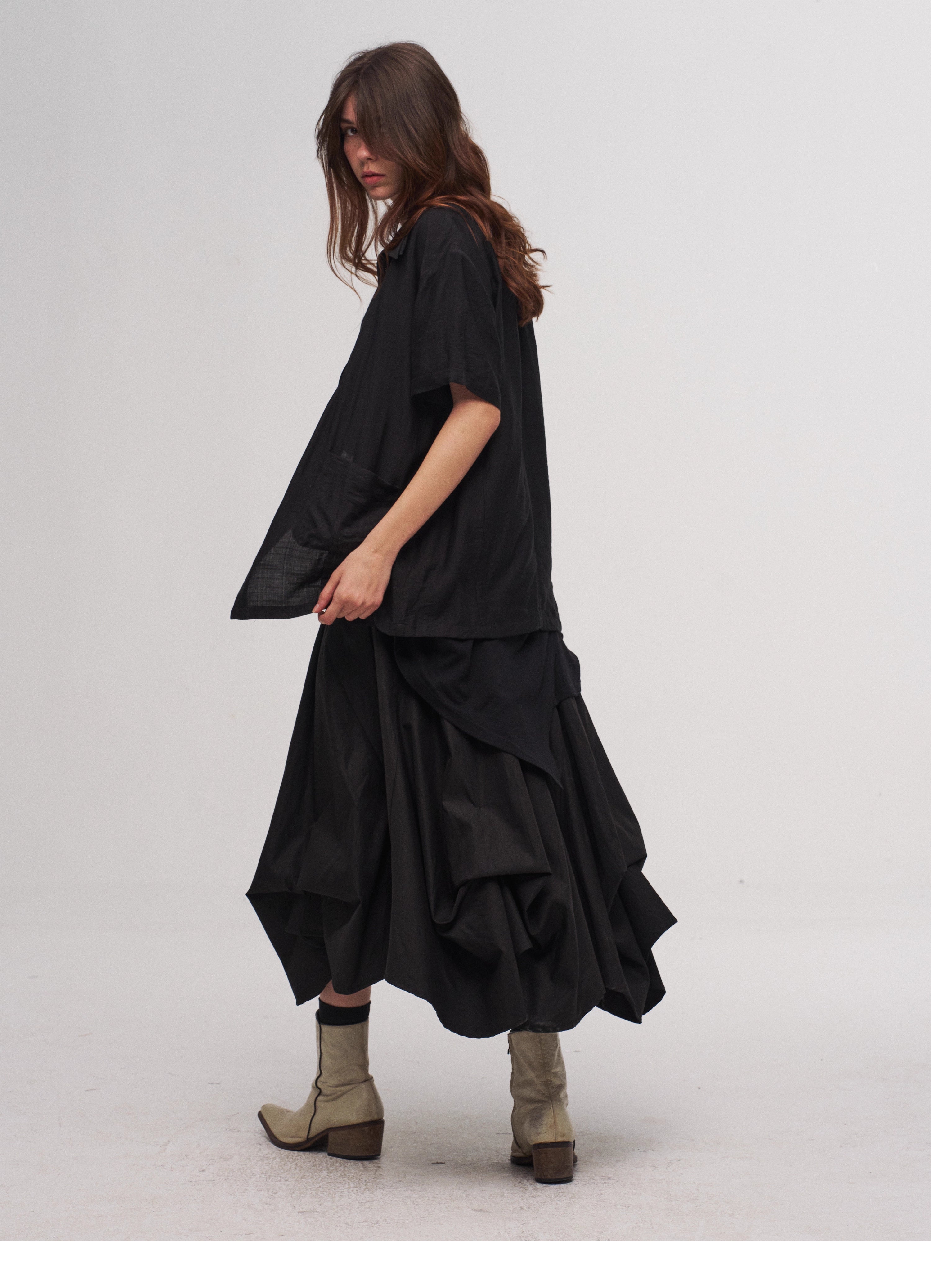 Tulip Skirt in Black Ink