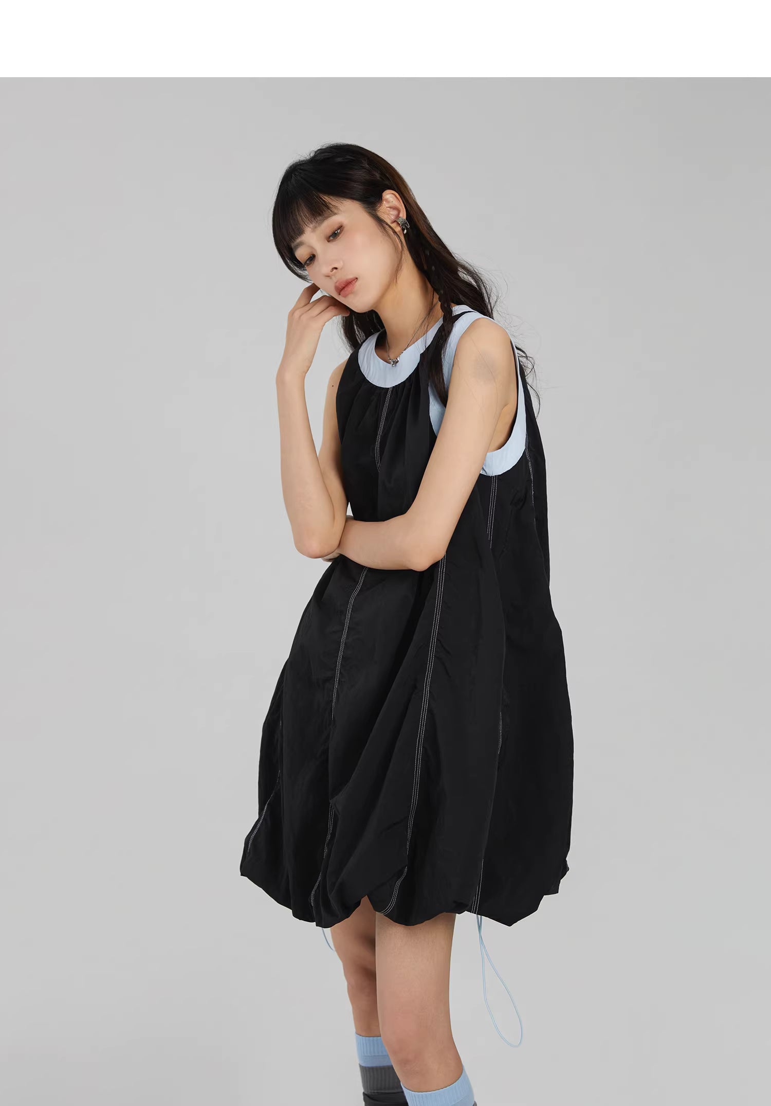 Technical Stitch Parachute Dress