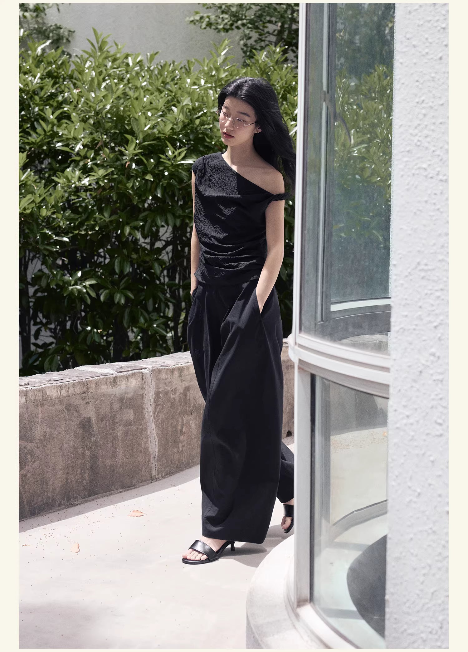 Textured Topography Off-Shoulder Top