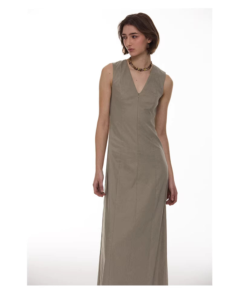 Regenerated Linen Column Dress