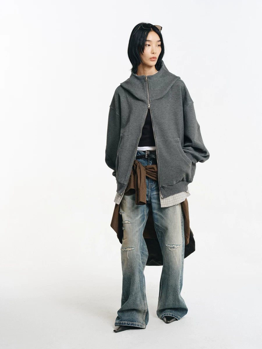 Detachable Plaid Layer Hoodie