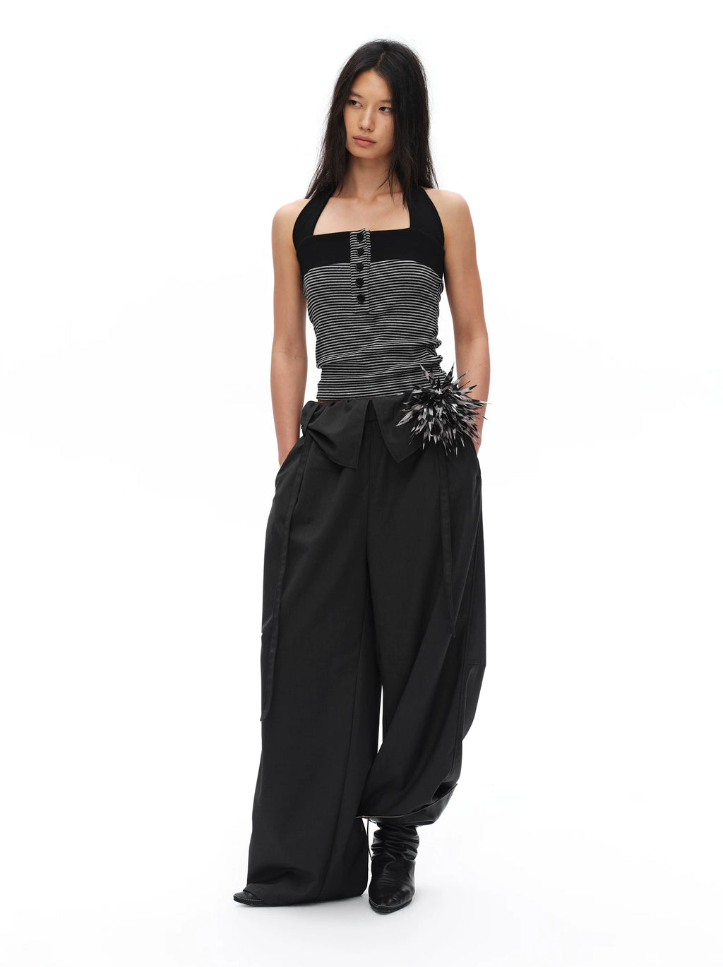 Rolled Tulip Waist Trousers
