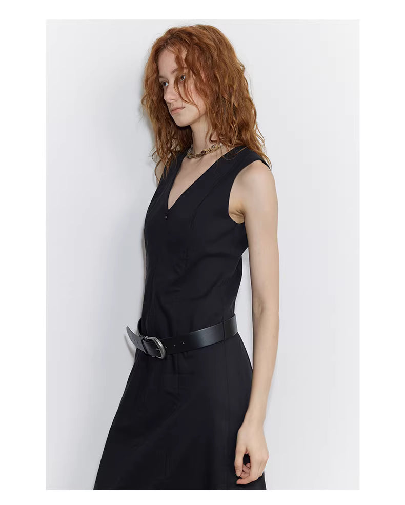Regenerated Linen Column Dress