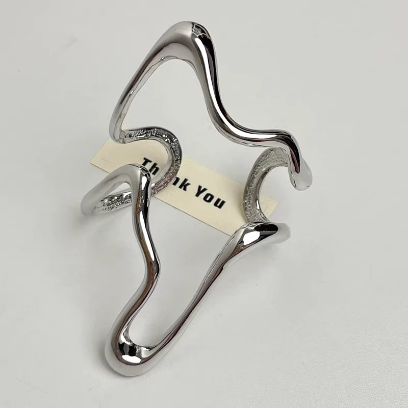 Mercury-Flow Sculptural Cuff