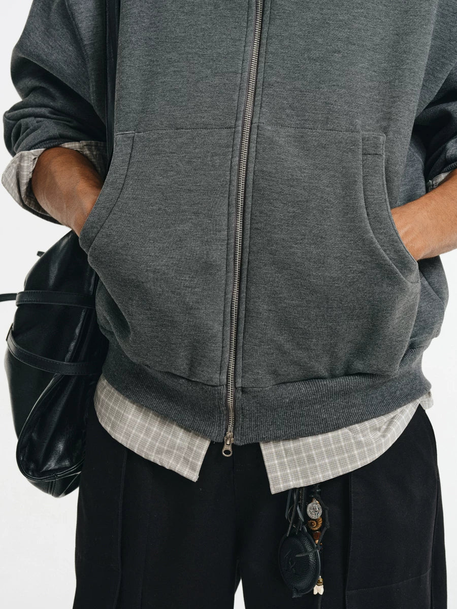 Detachable Plaid Layer Hoodie