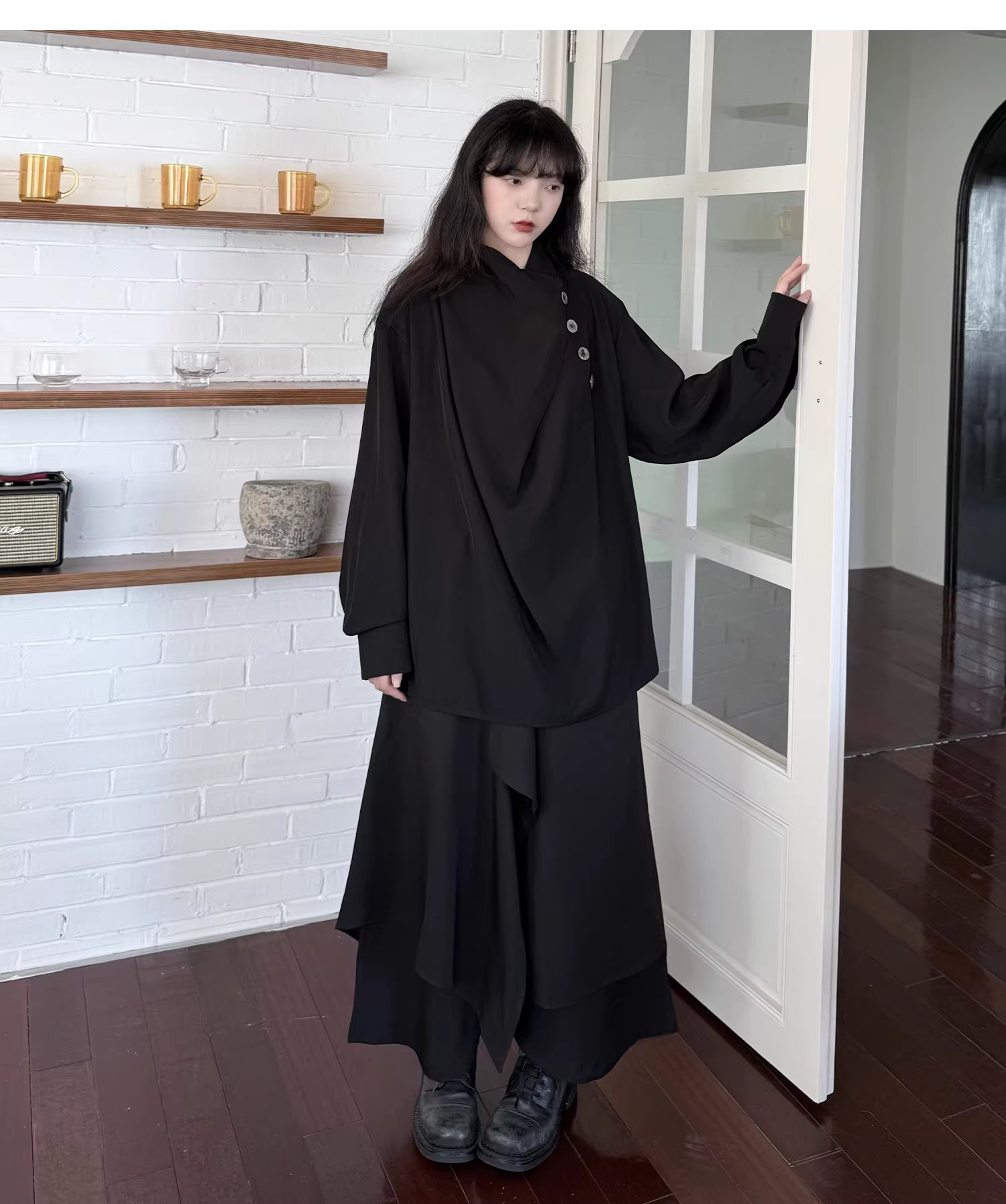 Sculptural Oversized Draped Tunic