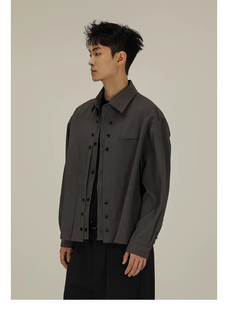 Faux Two Piece Button-Up Shirt