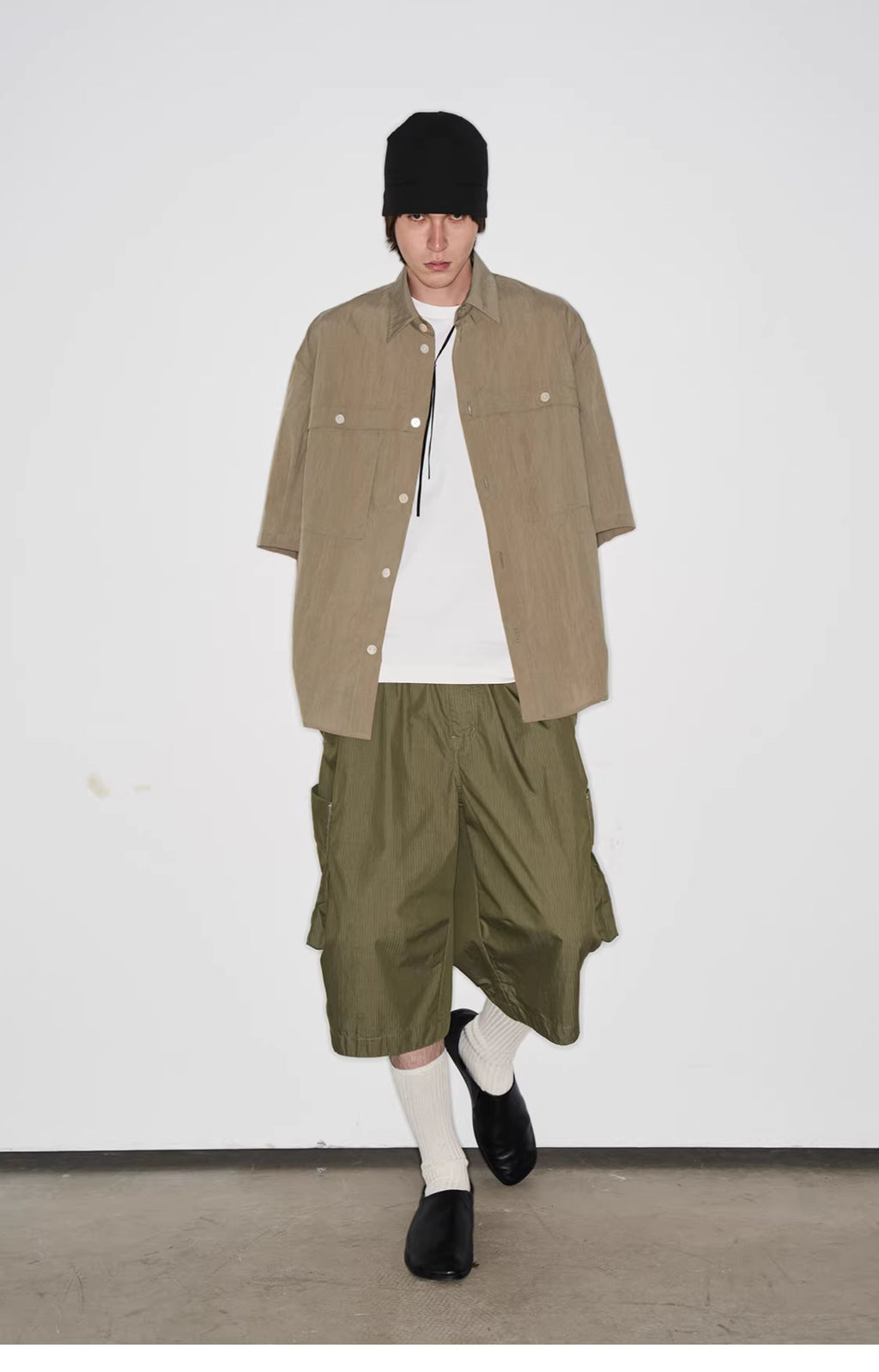 Fluid State Lapel Collar Button-Up Shirt