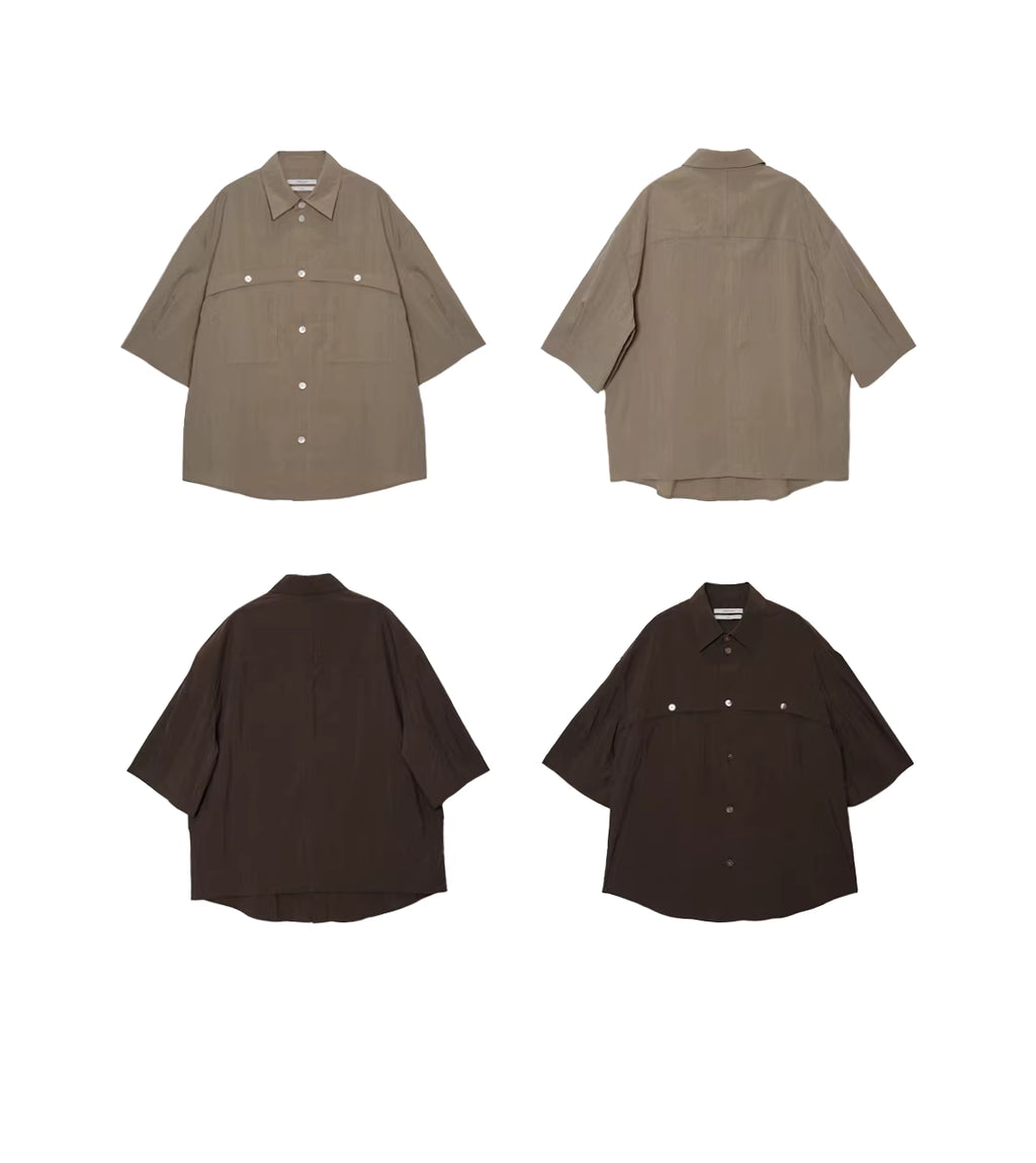 Fluid State Lapel Collar Button-Up Shirt