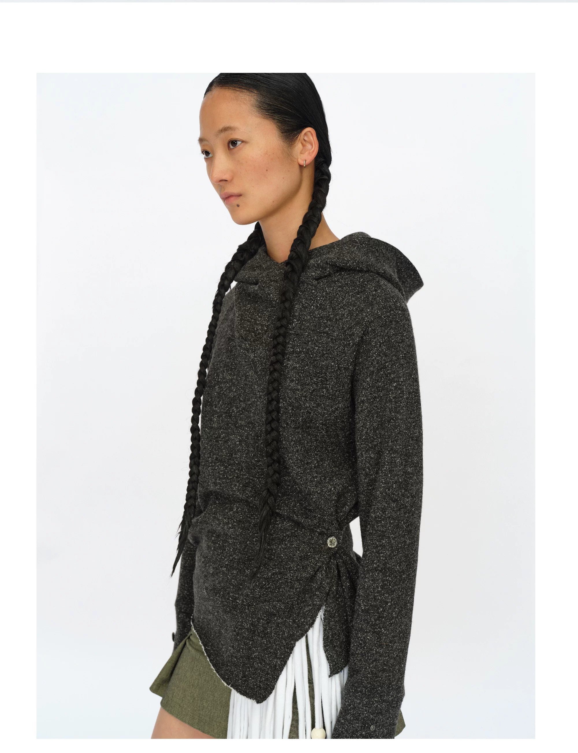 Gathered Waist Cowlform Hoodie