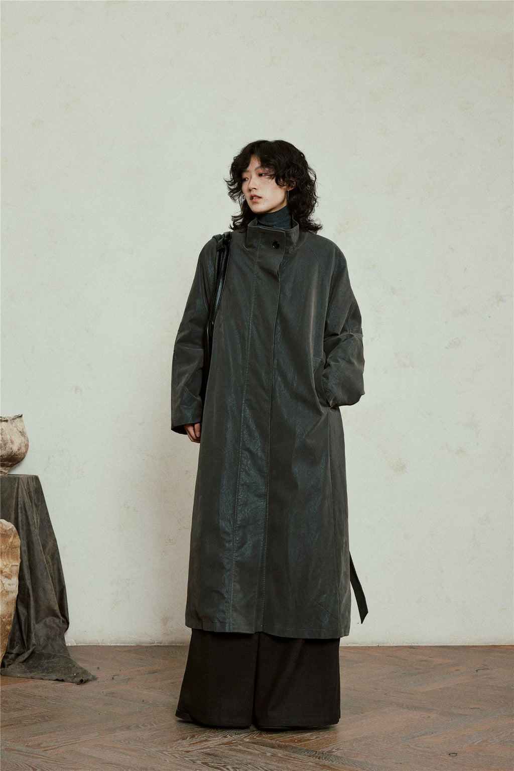 Nomad Matte Leather Trench Coat