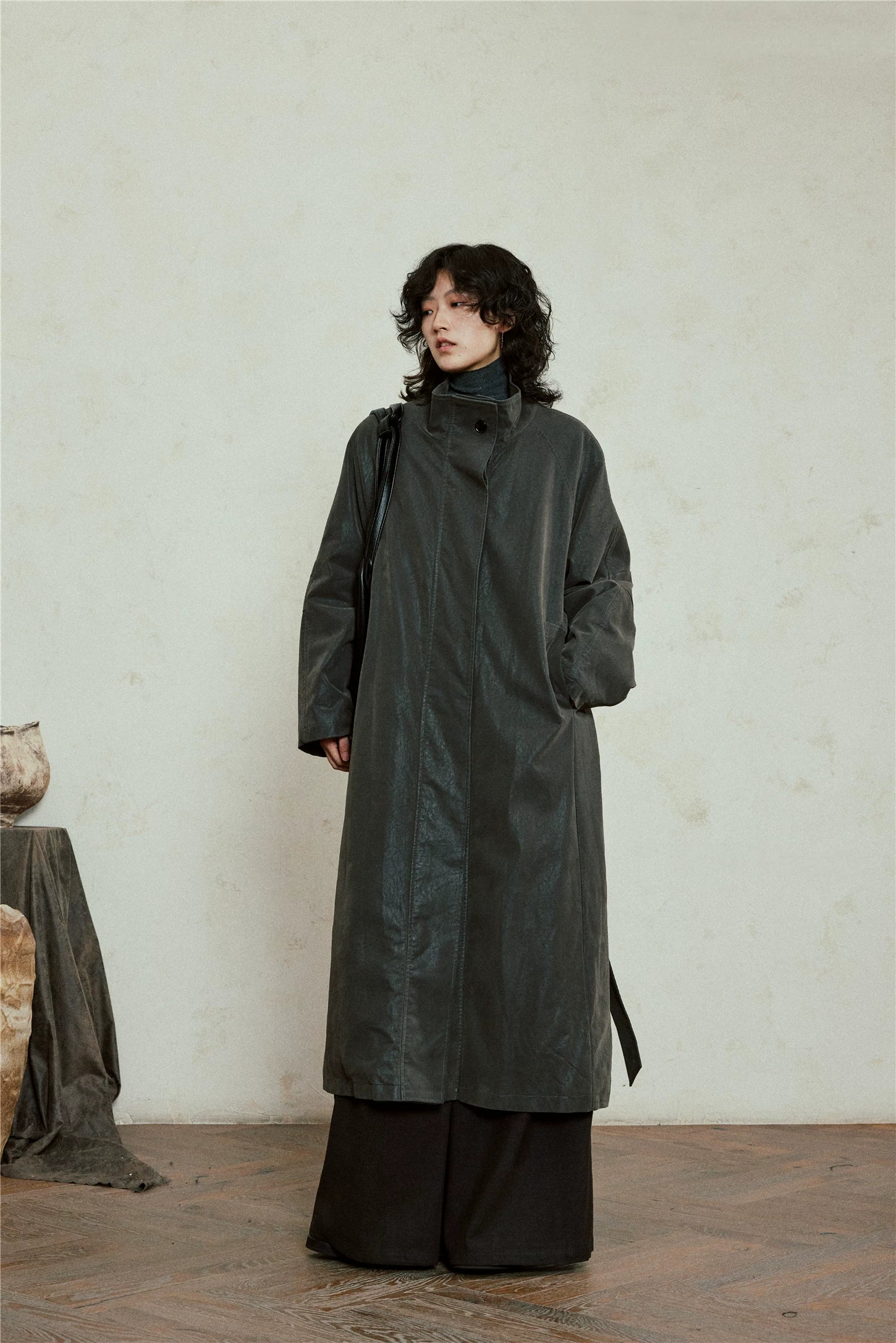 Nomad Matte Leather Trench Coat