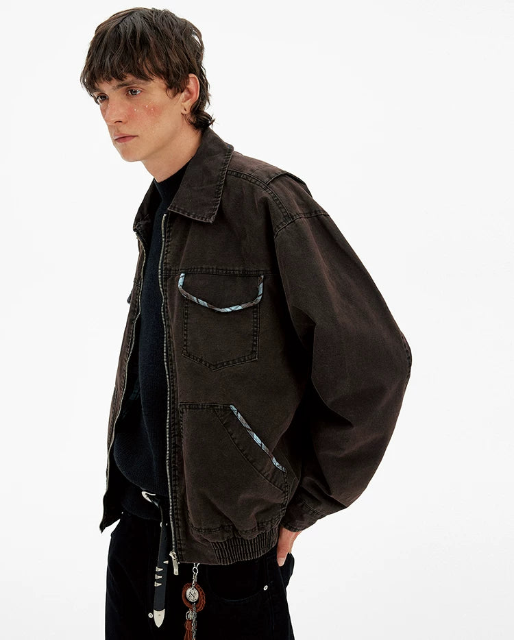 Contrast Trim Workwear Blouson
