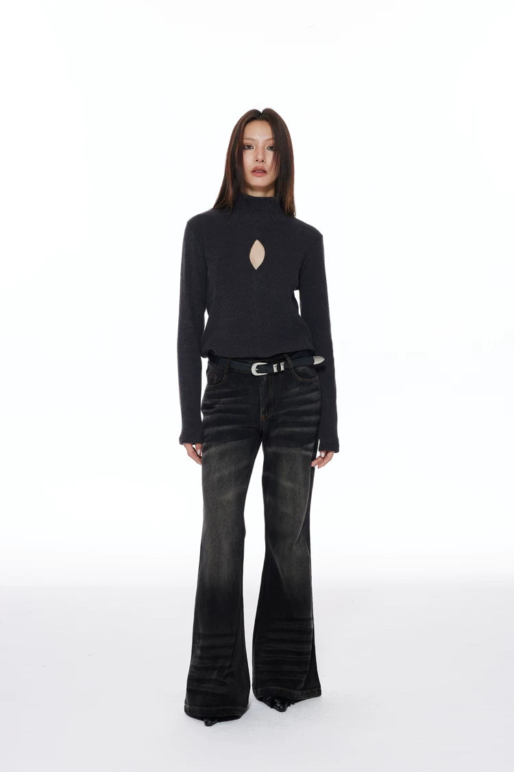 Diamond Keyhole Rib Knit