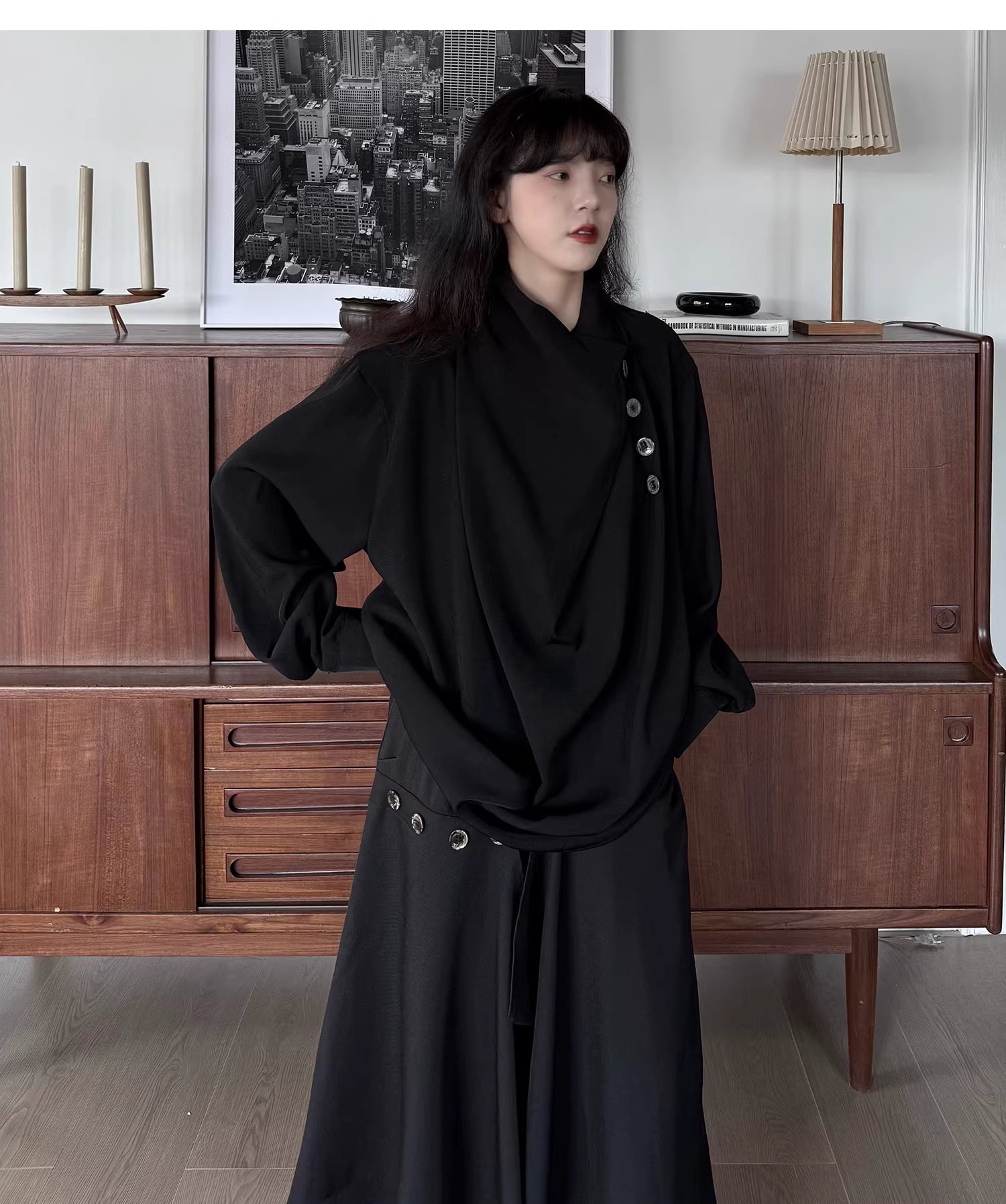 Sculptural Oversized Draped Tunic