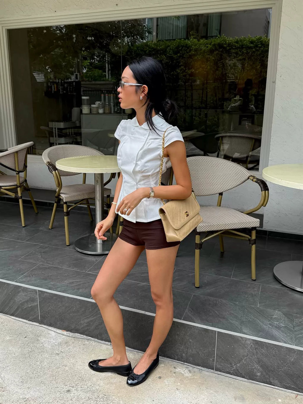 Missy Tailored Cap Sleeve Blouse