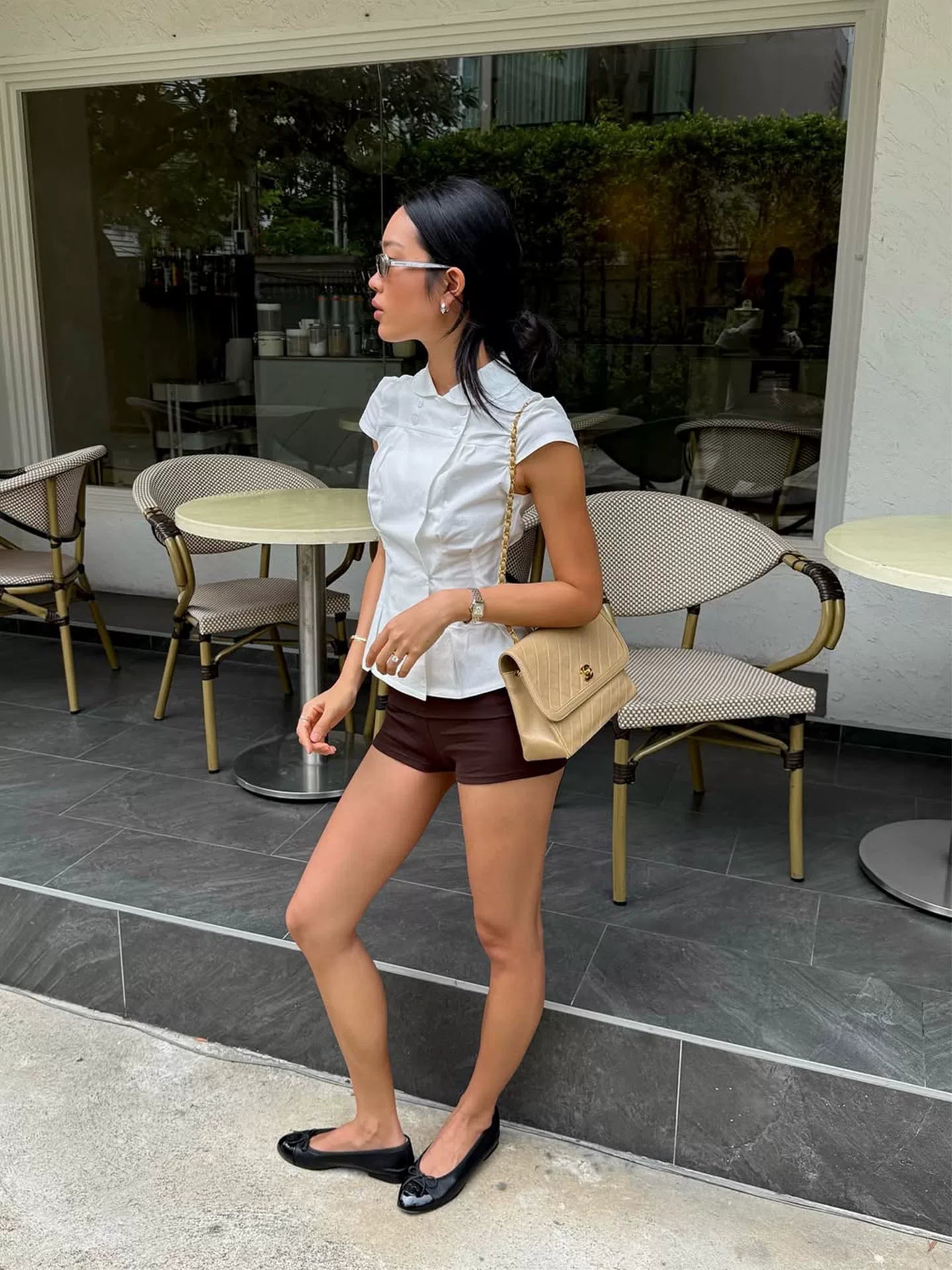 Missy Tailored Cap Sleeve Blouse