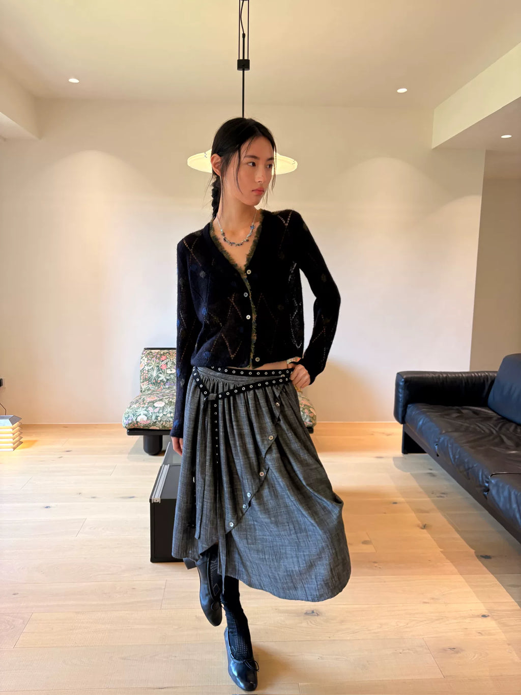 Deconstructed Harness Midi Skirt