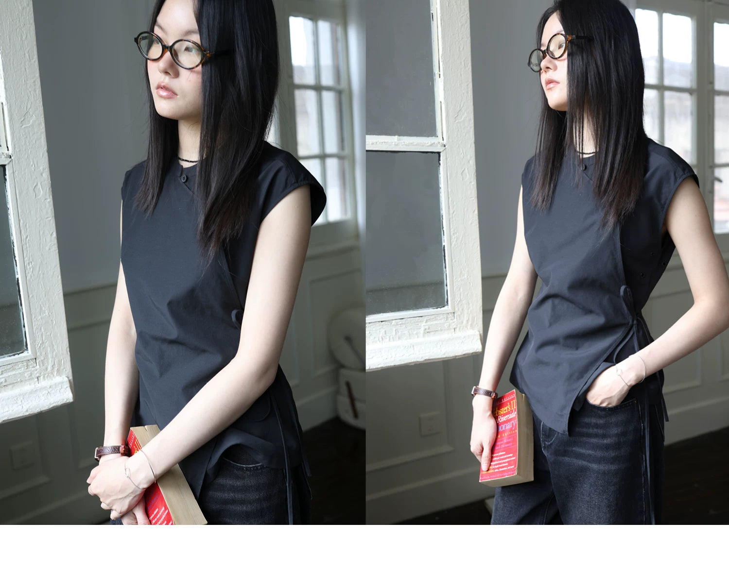 Asymmetric Wrap Sleeveless Top