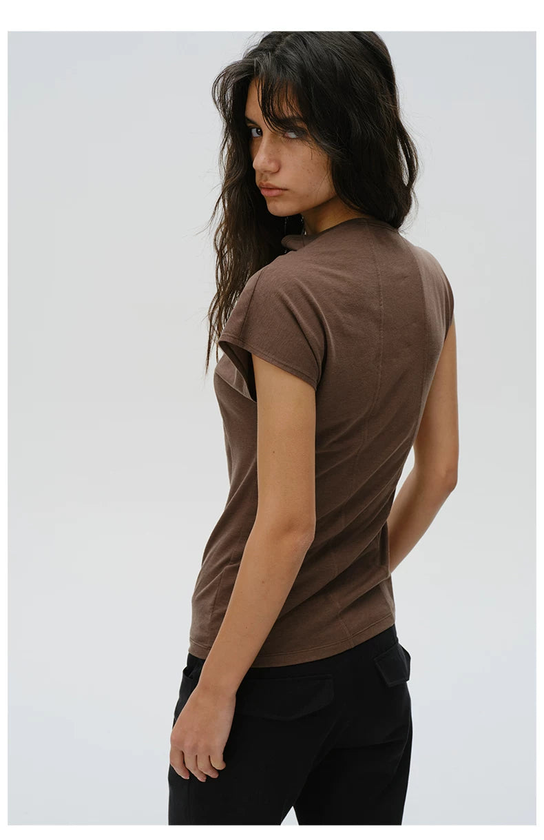 Contour Seam Cap Sleeve Top