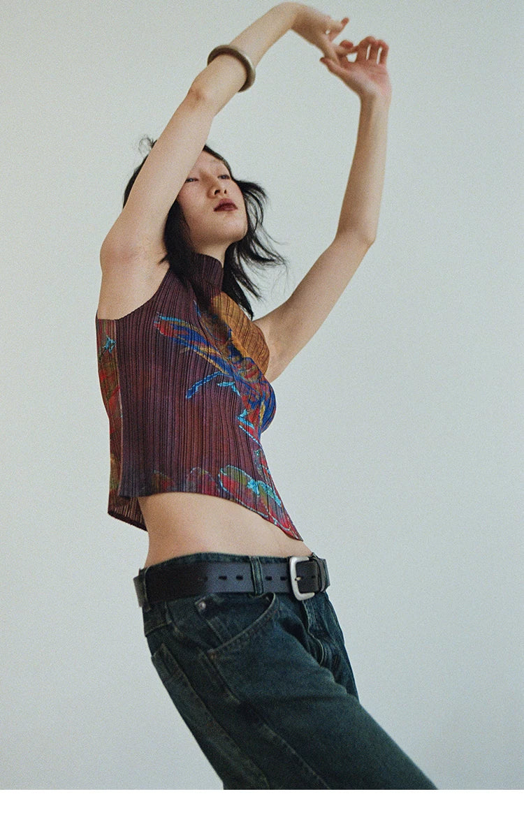 Chromatic Verdant Pleat Tank