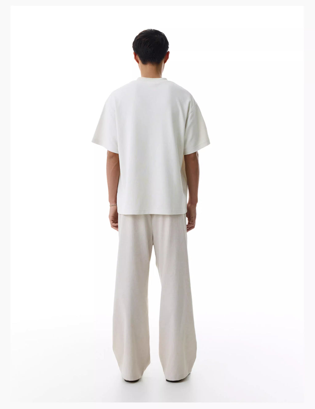 Embroidered Henley T-Shirt in Black Ink or White