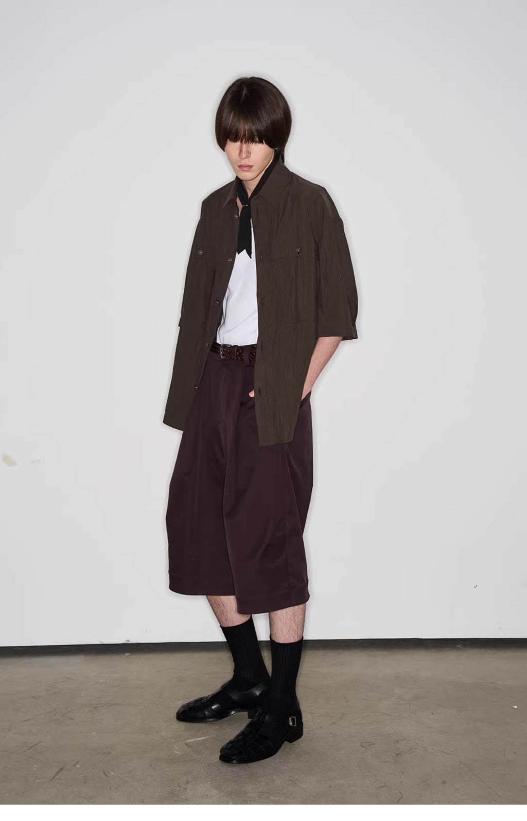 Fluid State Lapel Collar Button-Up Shirt