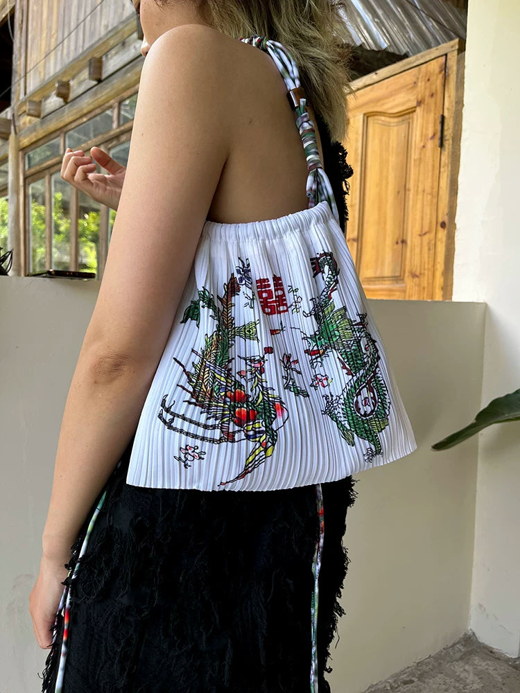 龙门 Dragon Gate Pleated Pouch Bag
