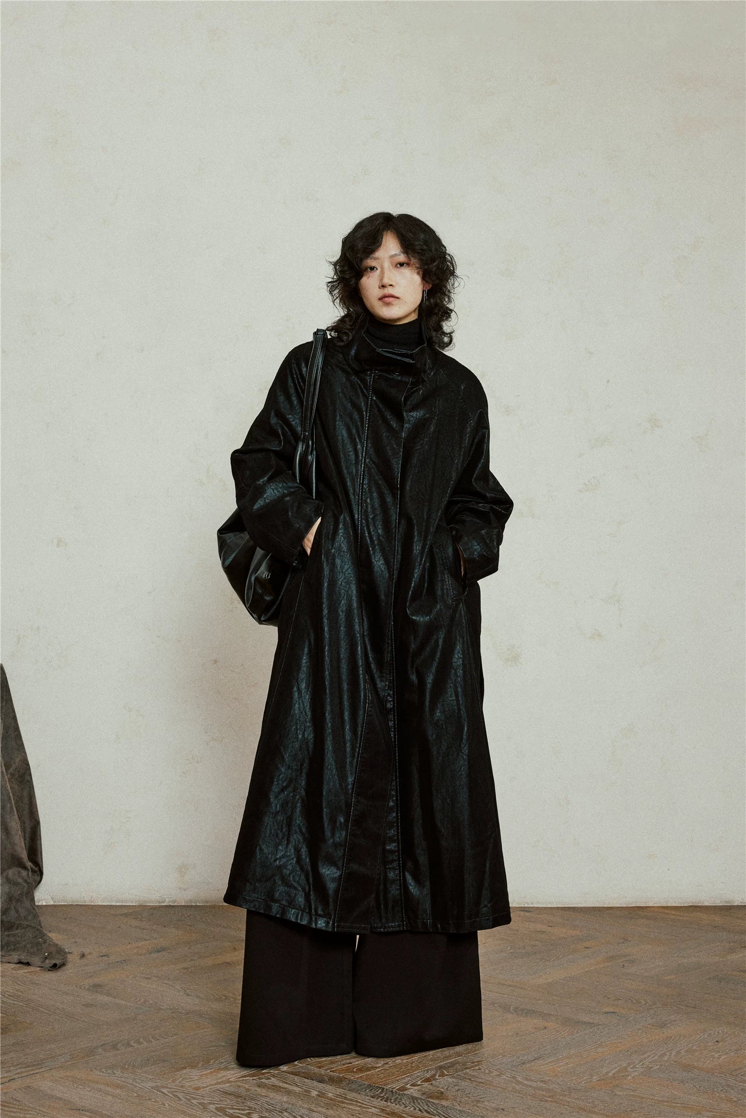 Nomad Matte Leather Trench Coat