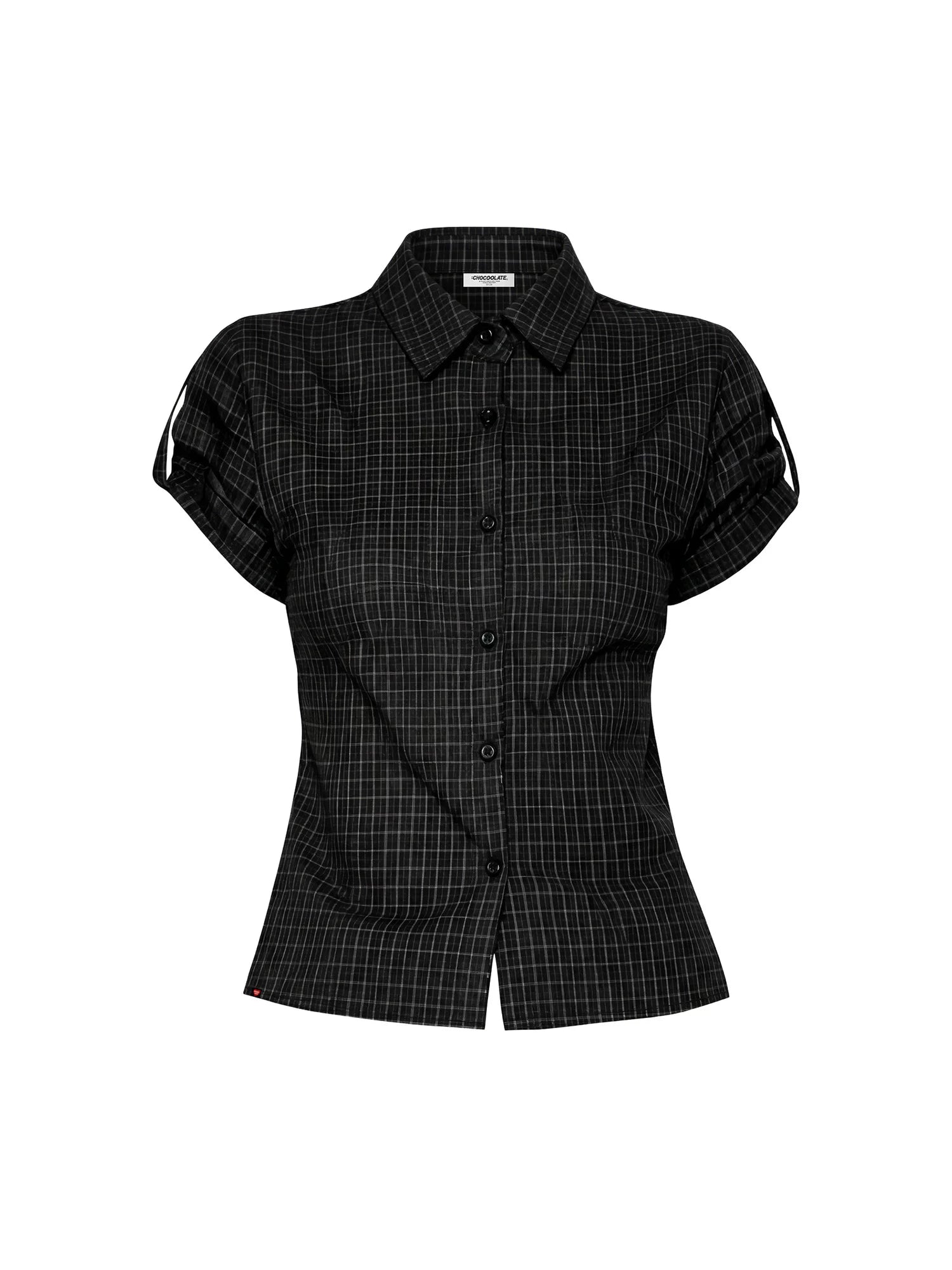 Grid Check Cap Sleeve Shirt