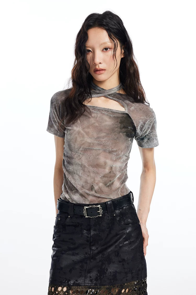 Vapor Sheen Cut-Out Top