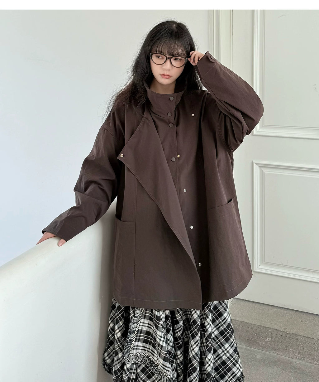 Asymmetric Snap Utility Jacket
